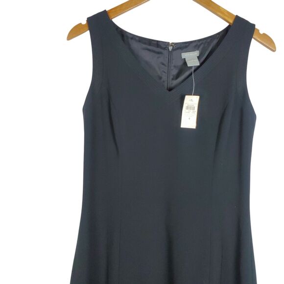 NEW Ann Taylor Sleeveless Little Black Dress Sz 4 LBD V-neck Back Ruffle Career - Picture 6 of 15
